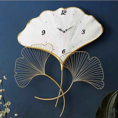 White Leaf Metal Wall Clock - ItStyle Store
