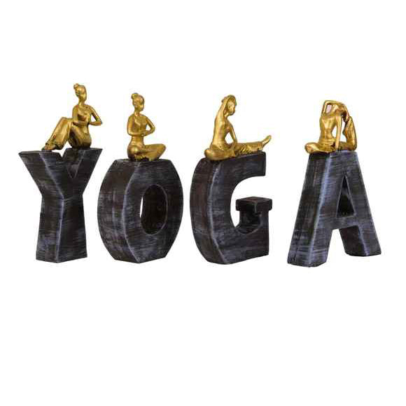 Silver Yoga Figures Table Decor Showpiece - ItStyle Store