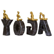 Silver Yoga Figures Table Decor Showpiece - ItStyle Store