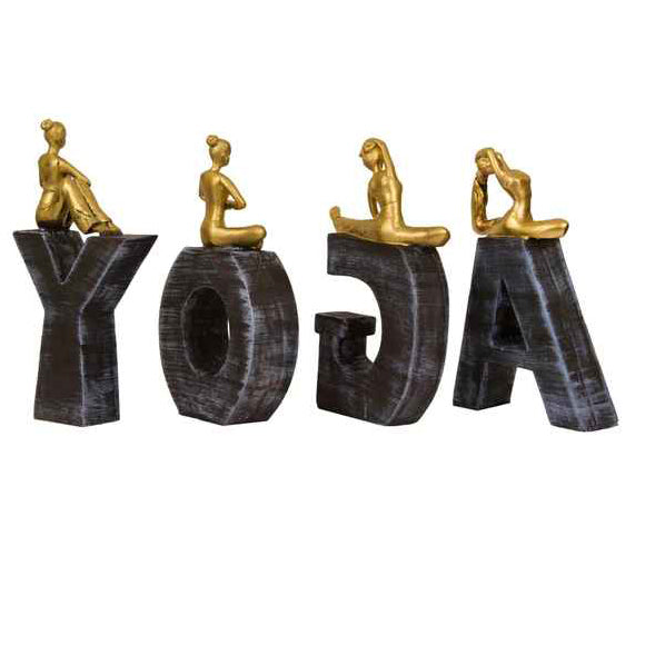 Silver Yoga Figures Table Decor Showpiece - ItStyle Store
