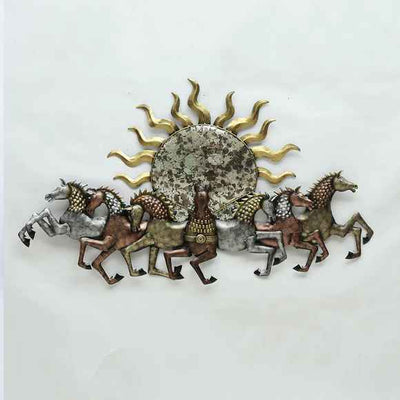 Running Sun Horses With Led Metal Wall Art - ItStyle Store