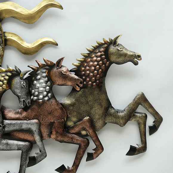 Running Sun Horses With Led Metal Wall Art - ItStyle Store