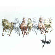 Multicolor seven running horses LED wall art - ItStyle Store