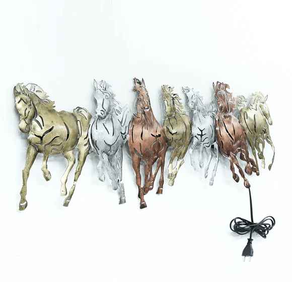 Multicolor seven running horses LED wall art - ItStyle Store
