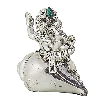 Sankh Ganesha Table Decor Polyresin Showpiece