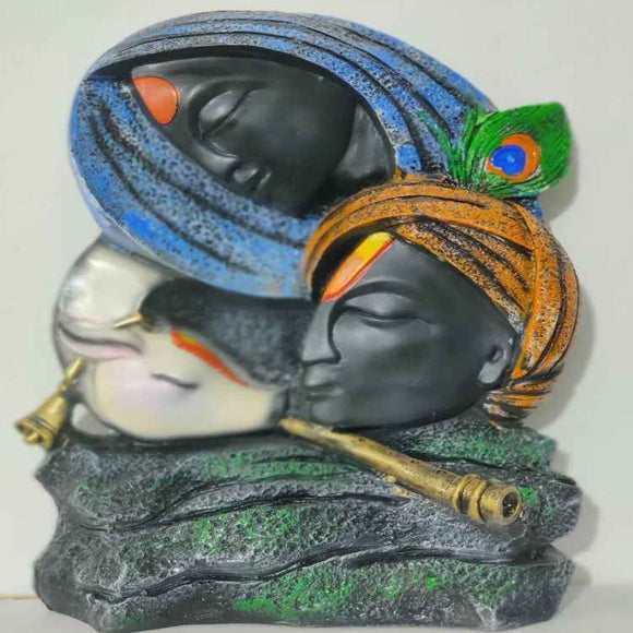 Radha Krishna Cow Tabel Decor Polyresin Showpiece