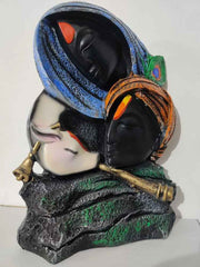 Radha Krishna Cow Tabel Decor Polyresin Showpiece