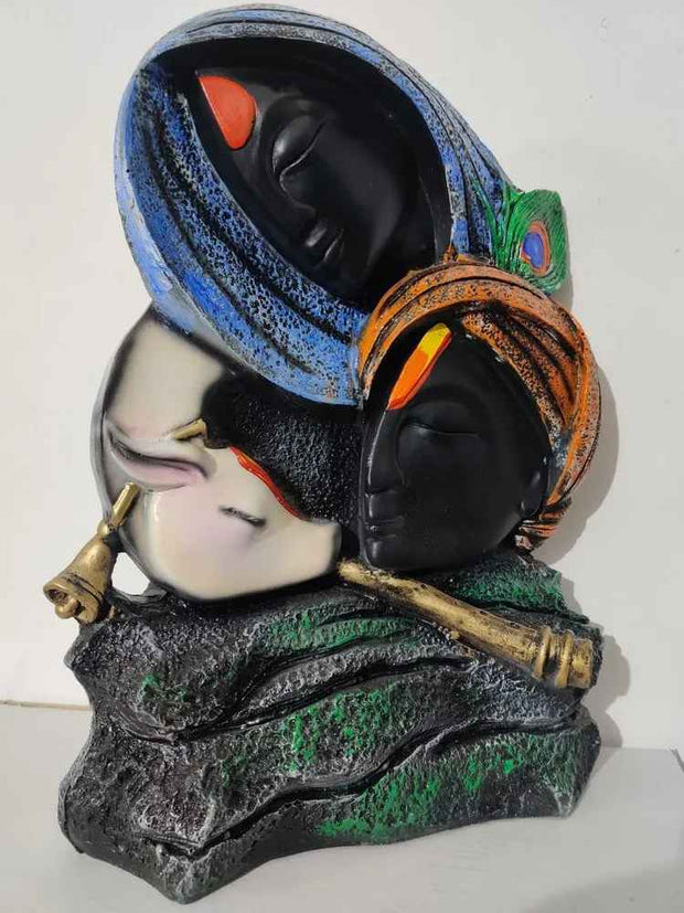 Radha Krishna Cow Tabel Decor Polyresin Showpiece