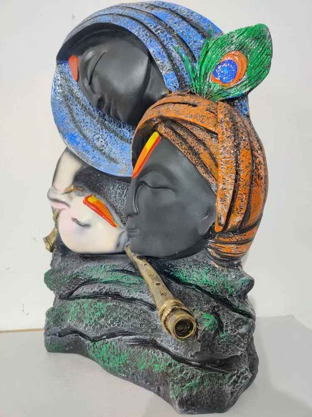 Radha Krishna Cow Tabel Decor Polyresin Showpiece