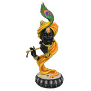 Hang Krishna with Basuri Tabel Decor Polyresin Showpiece
