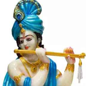 Krishna with Basuri Tabel Decor Polyresin Showpiece