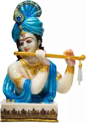 Krishna with Basuri Tabel Decor Polyresin Showpiece