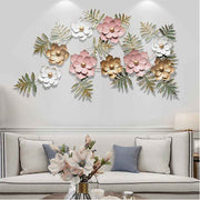 Pink White Floral Metal Wall Art - ItStyle Store