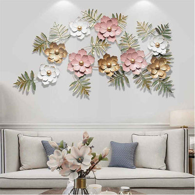 Pink White Floral Metal Wall Art - ItStyle Store