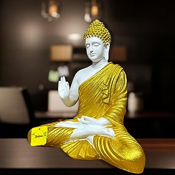 Lord Gautam Buddha Samadhi Statue for Home Decor Showpiece Polyresin