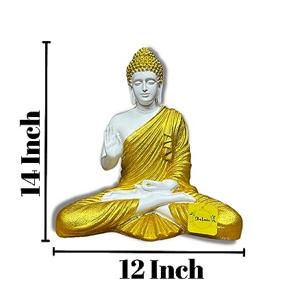 Lord Gautam Buddha Samadhi Statue for Home Decor Showpiece Polyresin