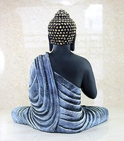 Black and Blue Buddha Samadhi Tabel Decor Polyresin Showpiece