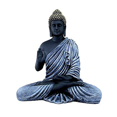Black and Blue Buddha Samadhi Tabel Decor Polyresin Showpiece