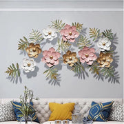 Pink White Floral Metal Wall Art - ItStyle Store