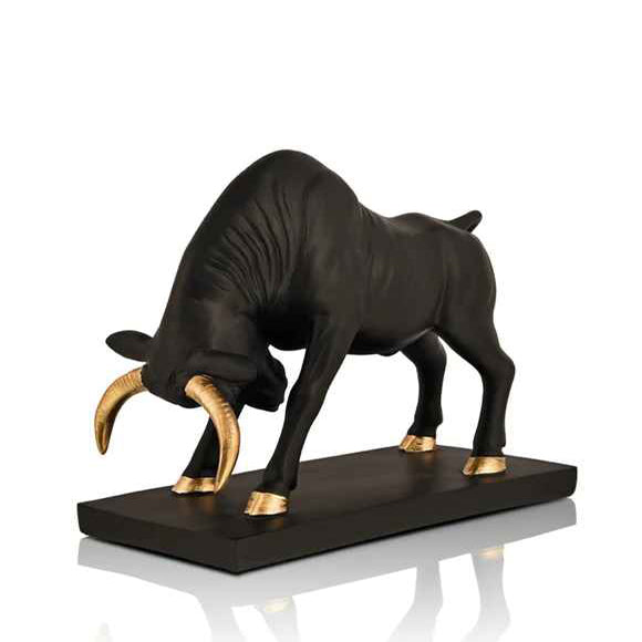 Black Bull Table Decor Polyresin Showpiece
