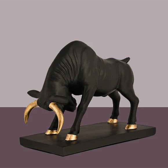 Black Bull Table Decor Polyresin Showpiece