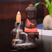 Orange Smoke Buddha Table Decor Polyresin Showpiece