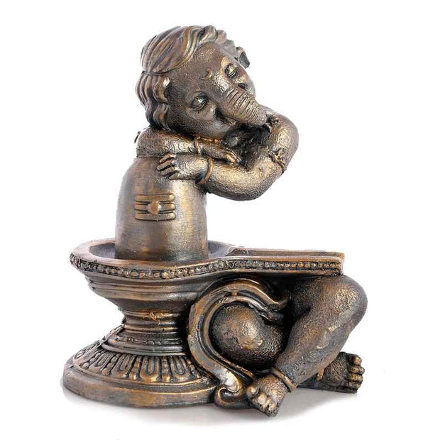 Shivling Ganesha Table Decor Polyresin Showpiece
