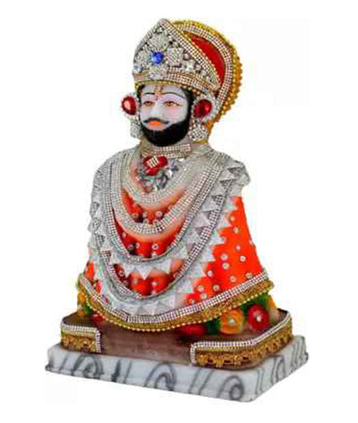 Multicolor  Khatu Shyam Baba Idol with Mor Pankh for Home Temple Pooja Idol